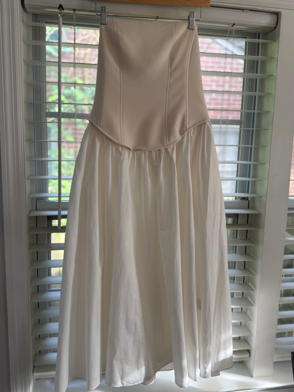 Toccin Melody Corset Midi-Dress - Ivory, Size 12